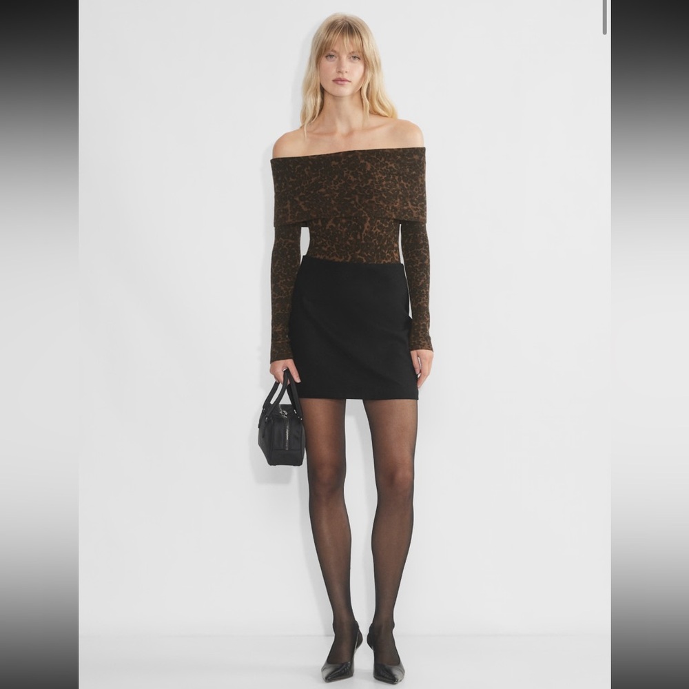 Pacsun LA hearts suede ruched black mini skirt
